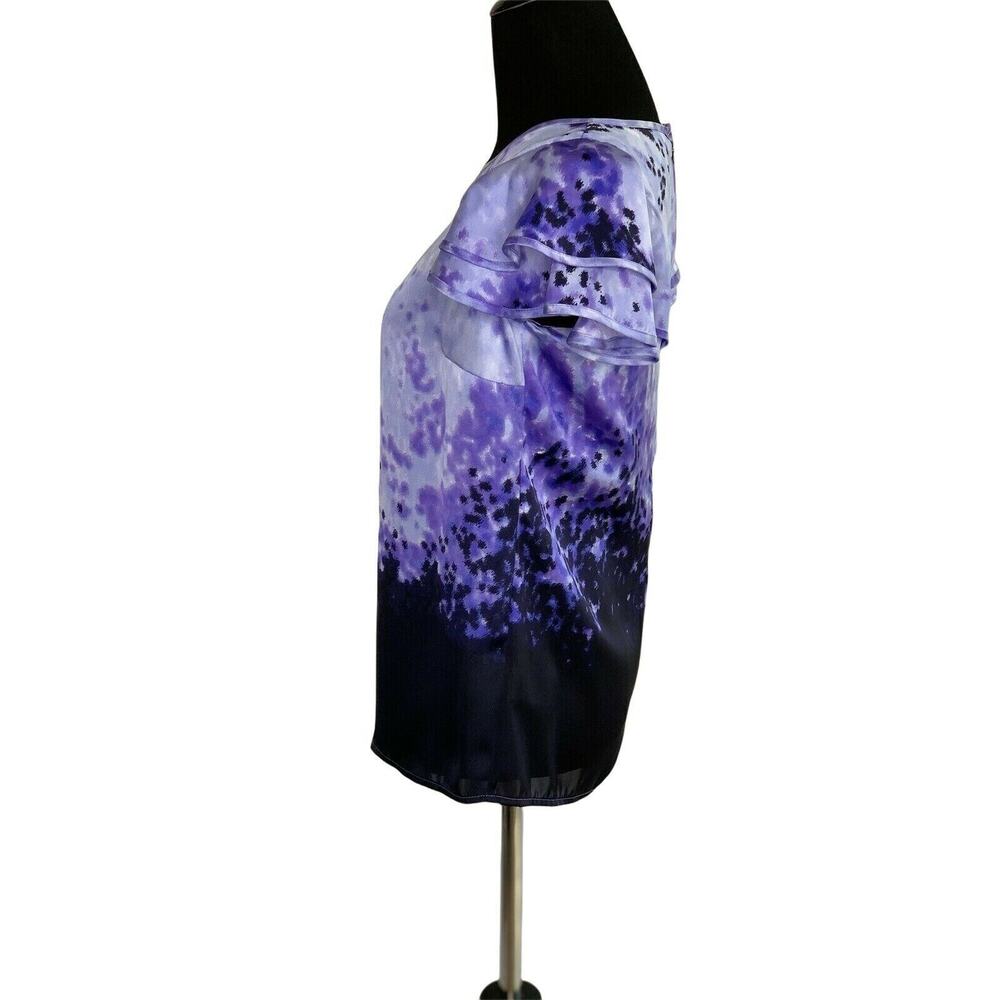 Michael Kors Purple Black Summer Blouse Size 2 - Picture 6 of 9